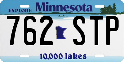 MN license plate 762STP