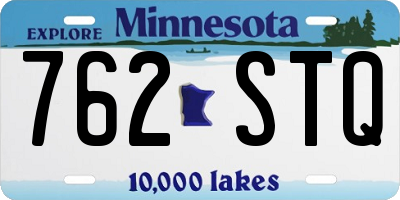 MN license plate 762STQ