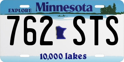 MN license plate 762STS