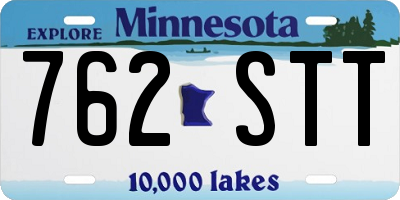 MN license plate 762STT