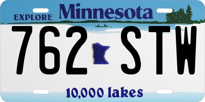 MN license plate 762STW