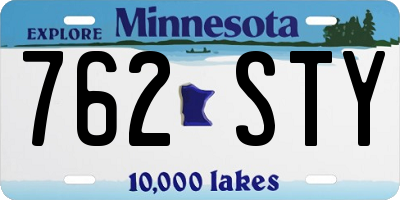 MN license plate 762STY