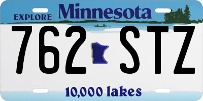 MN license plate 762STZ