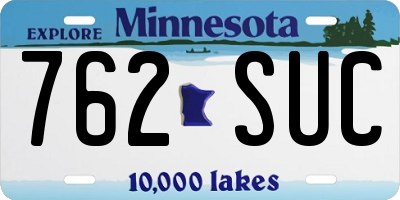 MN license plate 762SUC