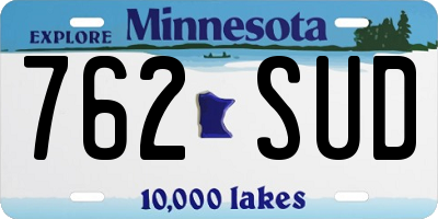 MN license plate 762SUD
