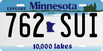 MN license plate 762SUI