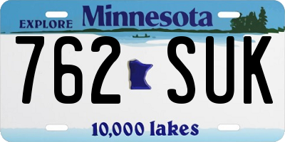 MN license plate 762SUK