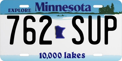 MN license plate 762SUP