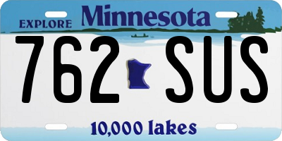 MN license plate 762SUS