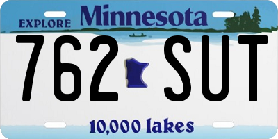 MN license plate 762SUT