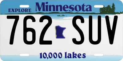 MN license plate 762SUV