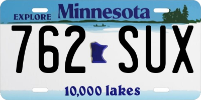 MN license plate 762SUX