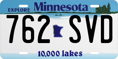 MN license plate 762SVD