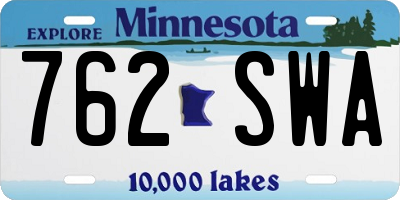 MN license plate 762SWA