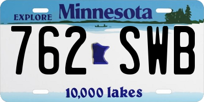 MN license plate 762SWB