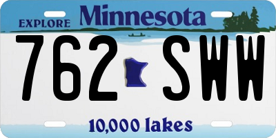 MN license plate 762SWW