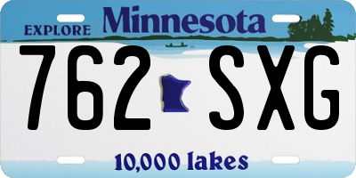 MN license plate 762SXG