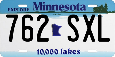 MN license plate 762SXL