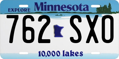 MN license plate 762SXO