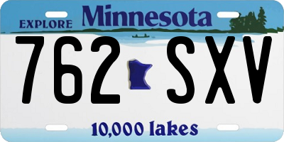 MN license plate 762SXV