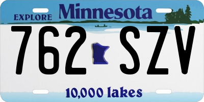 MN license plate 762SZV