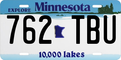 MN license plate 762TBU