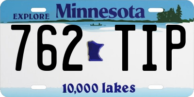 MN license plate 762TIP
