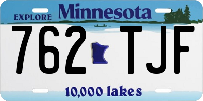 MN license plate 762TJF