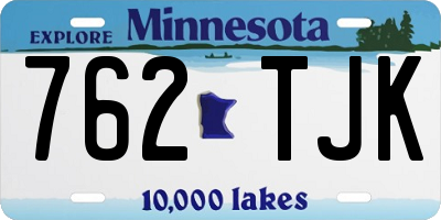 MN license plate 762TJK