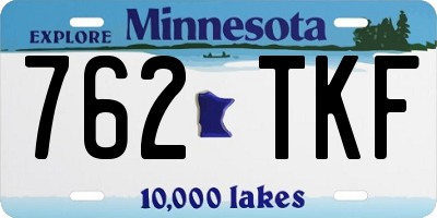 MN license plate 762TKF
