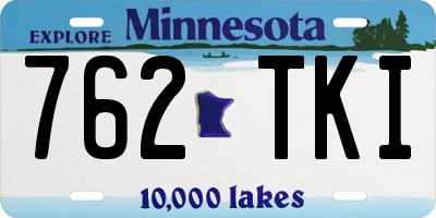 MN license plate 762TKI