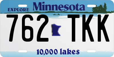 MN license plate 762TKK