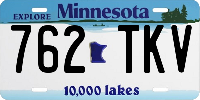MN license plate 762TKV