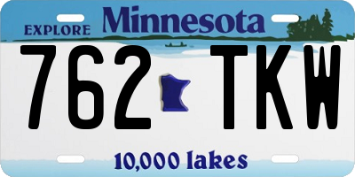 MN license plate 762TKW