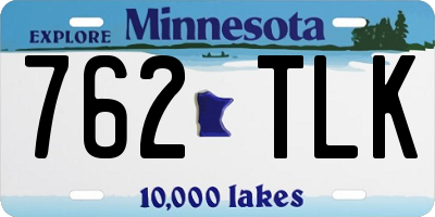 MN license plate 762TLK