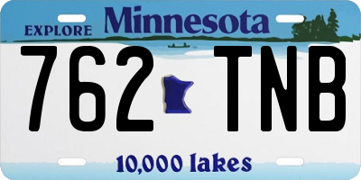 MN license plate 762TNB