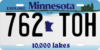 MN license plate 762TOH
