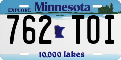 MN license plate 762TOI