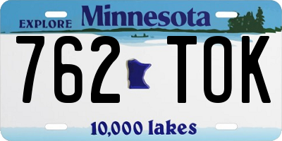 MN license plate 762TOK