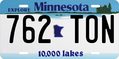MN license plate 762TON