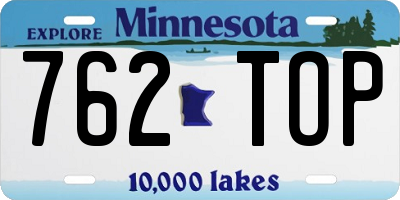 MN license plate 762TOP