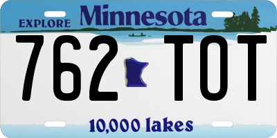 MN license plate 762TOT