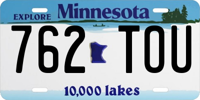 MN license plate 762TOU