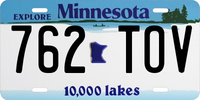MN license plate 762TOV