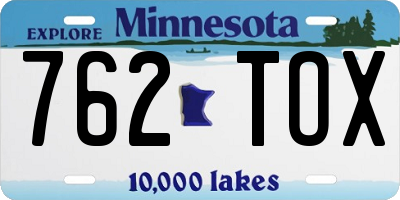 MN license plate 762TOX