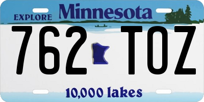 MN license plate 762TOZ