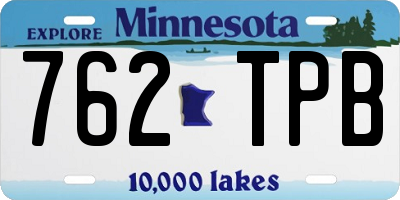 MN license plate 762TPB