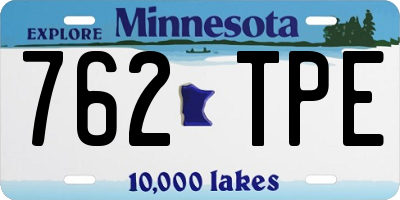 MN license plate 762TPE