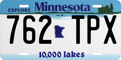 MN license plate 762TPX