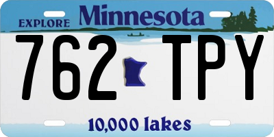 MN license plate 762TPY